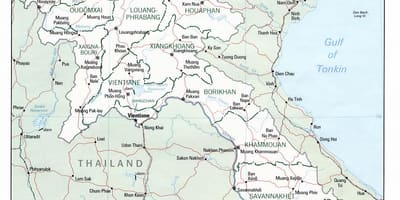 Лаоская народна-дэмакратычная карта з гарадамі