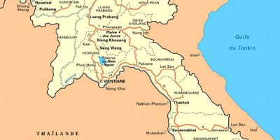 Падрабязная карта Лаоса