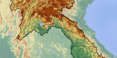 Карта Лаос тапаграфічная