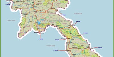 Лаоская народна-дэмакратычная славутасці на карце