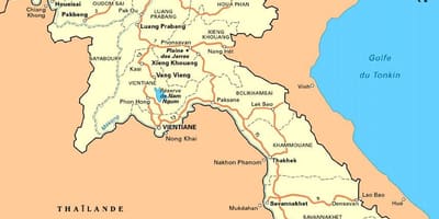 Карта Паўднёвага Лаоса