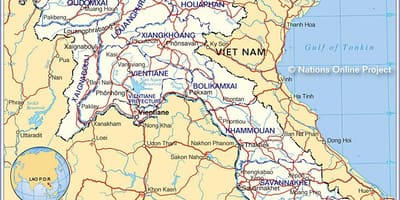 Карта Лаос і навакольных краін