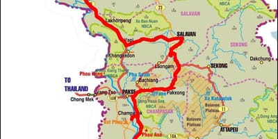 Карта саванакхета Лаос