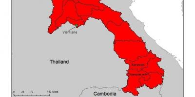 Карта Лаос малярыі 