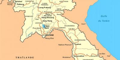 Падрабязная карта Лаоса