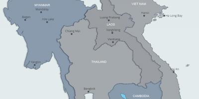 Карта Паўночнага Лаоса