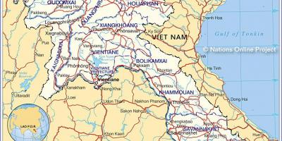 Карта Лаос і навакольных краін
